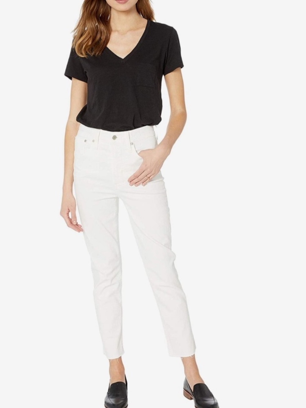 Madewell The Perfect High Rise Vintage Jean White Raw Hem Womens 29